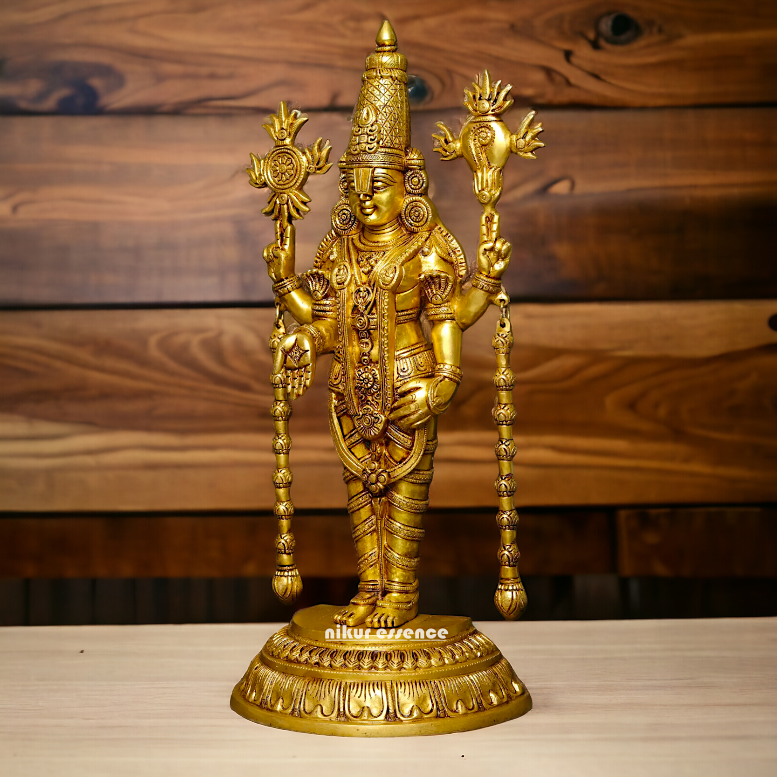 Buy Brass Venkateshwara idol, Revered Tirupati Balaji Deity Handcrafted with Fine Detailing and Sacred Significance Nikuressence