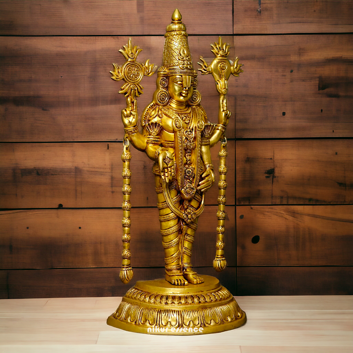 Buy Brass Venkateshwara idol, Revered Tirupati Balaji Deity Handcrafted with Fine Detailing and Sacred Significance Nikuressence