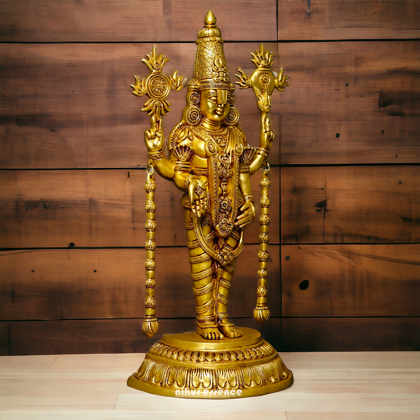 Buy Brass Venkateshwara idol, Revered Tirupati Balaji Deity Handcrafted with Fine Detailing and Sacred Significance Nikuressence