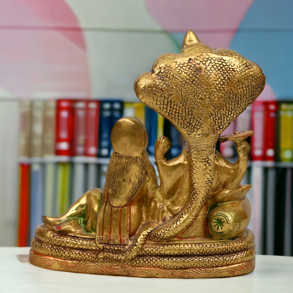 Online Brass Vishnu and Lakshmi on shesha Naag by Nikur Essence - 13 inches height Nikuressence