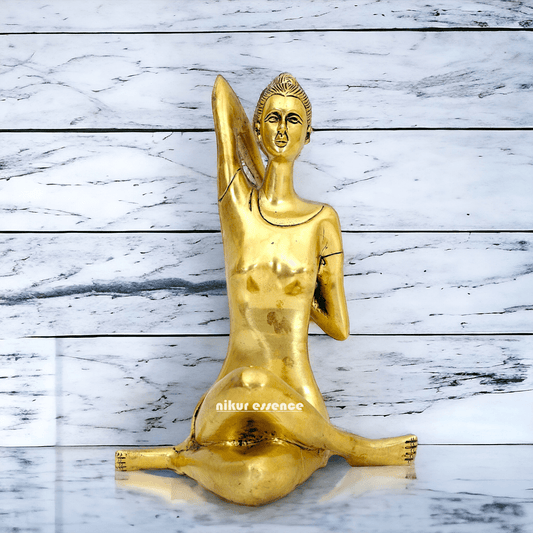 Yoga Posture Gomukhasana Pose Figurine Statue - Handcrafted Serenity and Balance Sculpture for Home Decor and Meditation Space Nikuressence