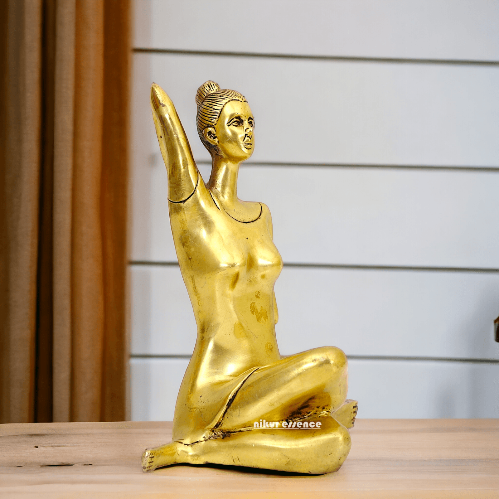 Yoga Posture Gomukhasana Pose Figurine Statue - Handcrafted Serenity and Balance Sculpture for Home Decor and Meditation Space Nikuressence