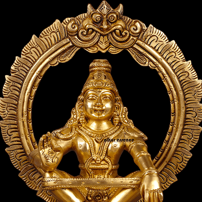 Large Brass ayyappa Swami statue by Nikur Essence - 26.4 cm Nikuressence