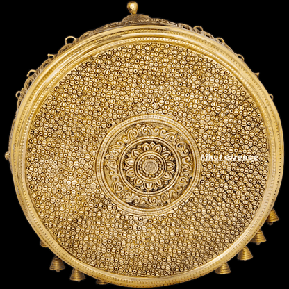 Solid Brass chowki with bells by Nikur Essence - 34.5 cm Nikuressence