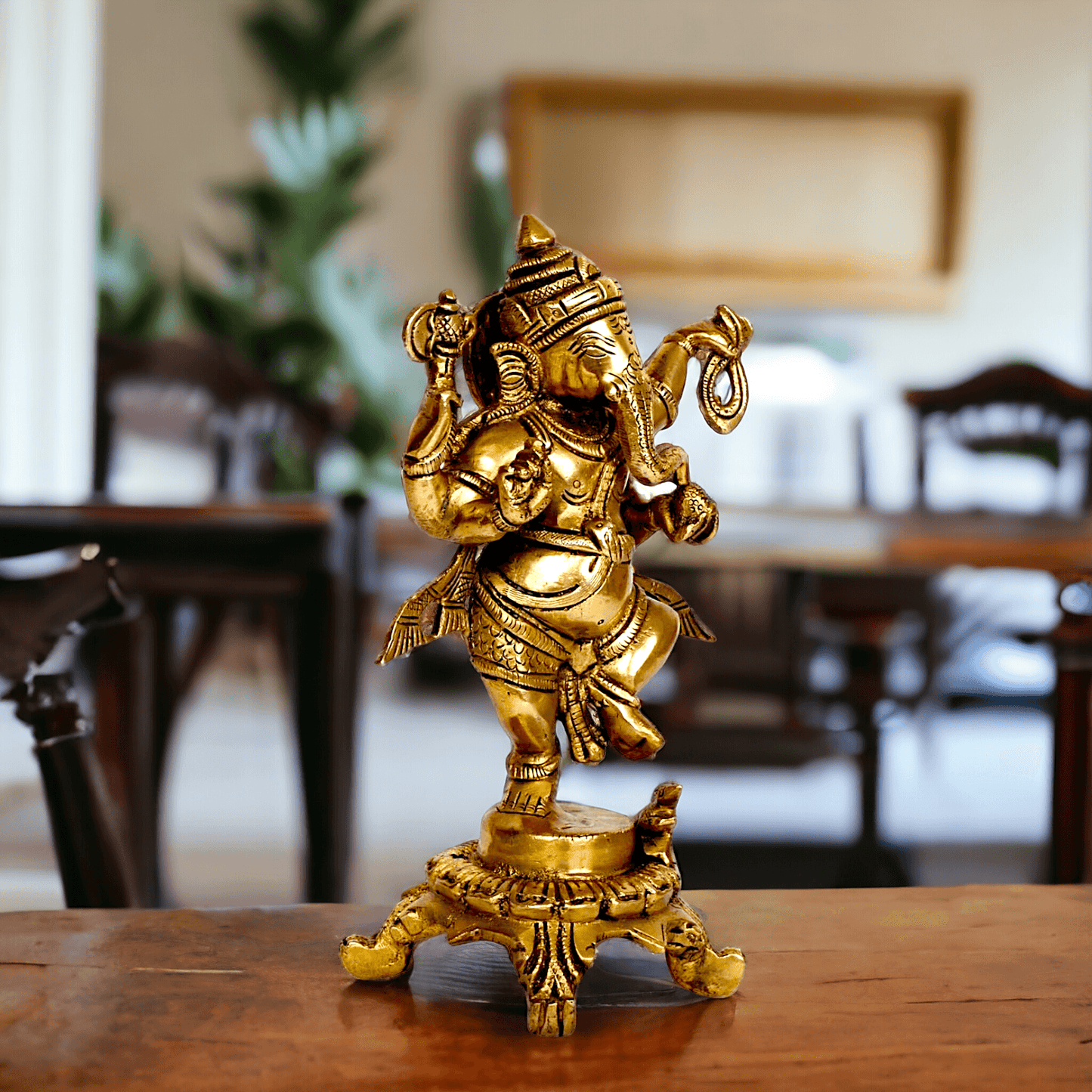 Pure Brass dancing Ganesha by Nikur Essence - 8 Inch height Nikuressence