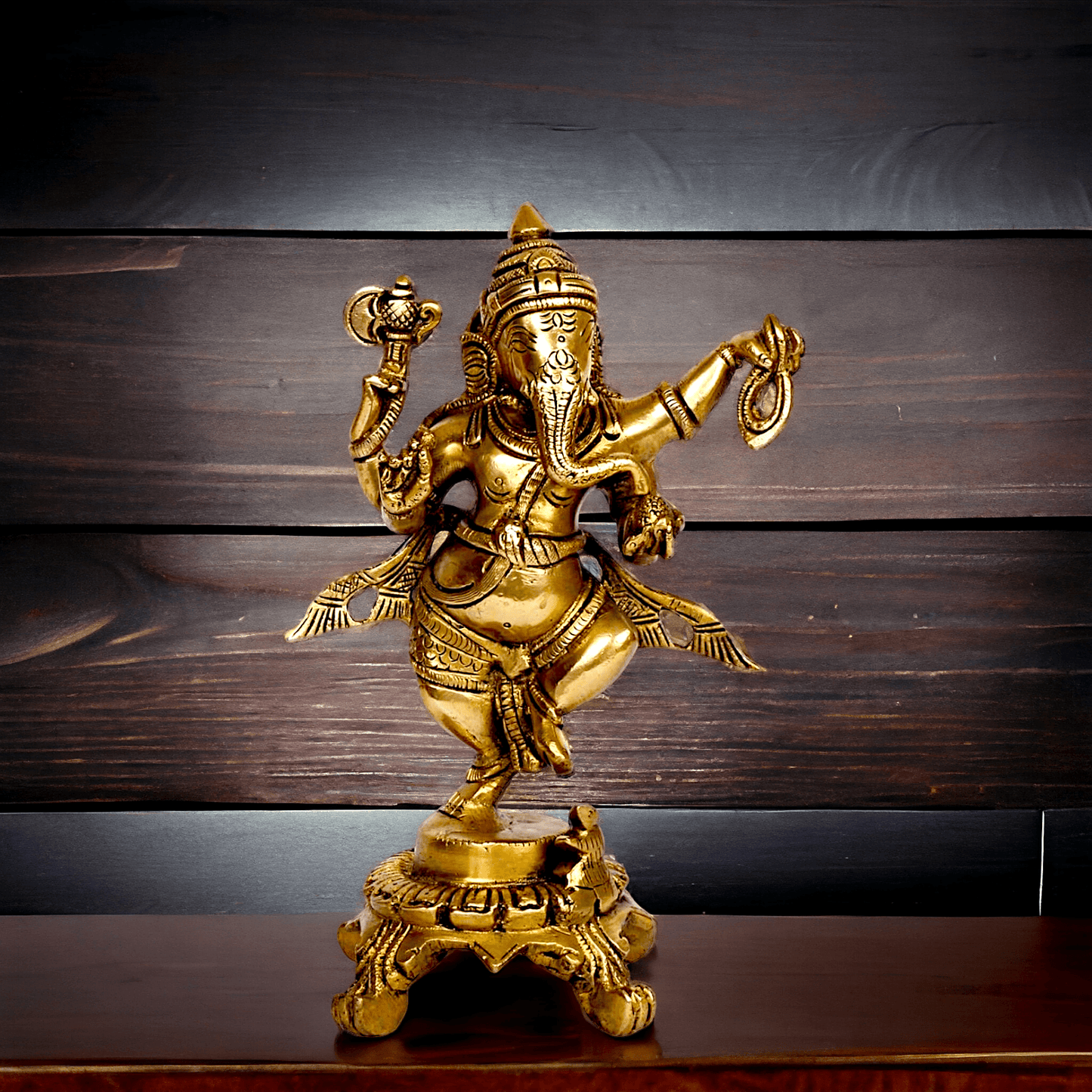 Pure Brass dancing Ganesha by Nikur Essence - 8 Inch height Nikuressence