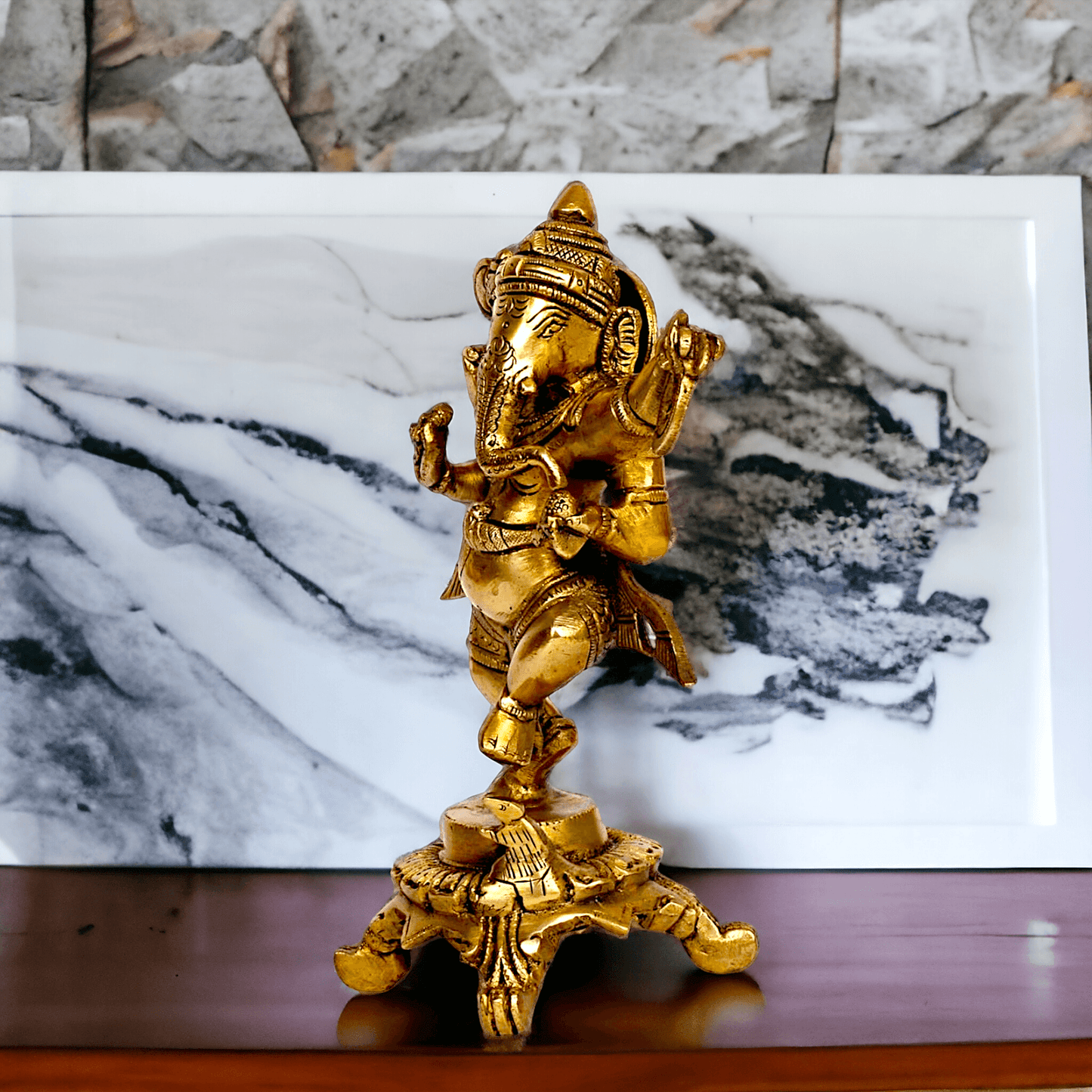 Pure Brass dancing Ganesha by Nikur Essence - 8 Inch height Nikuressence