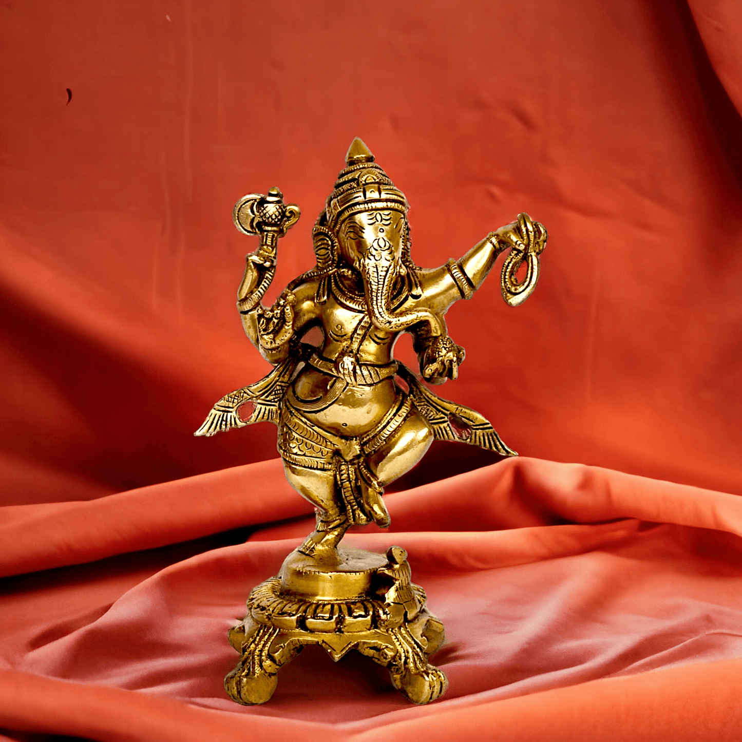 Pure Brass dancing Ganesha by Nikur Essence - 8 Inch height Nikuressence