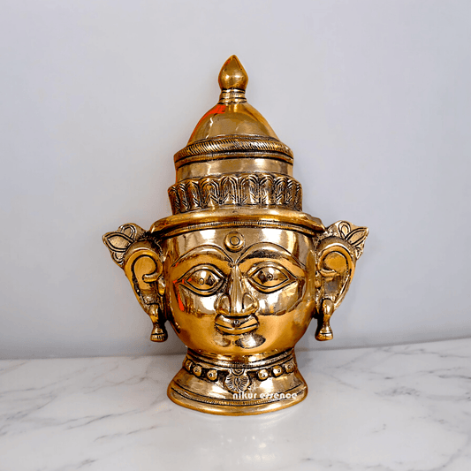 Pure Brass mukhlingham of goddess Parvati by Nikur Essence - 22 cm Nikuressence
