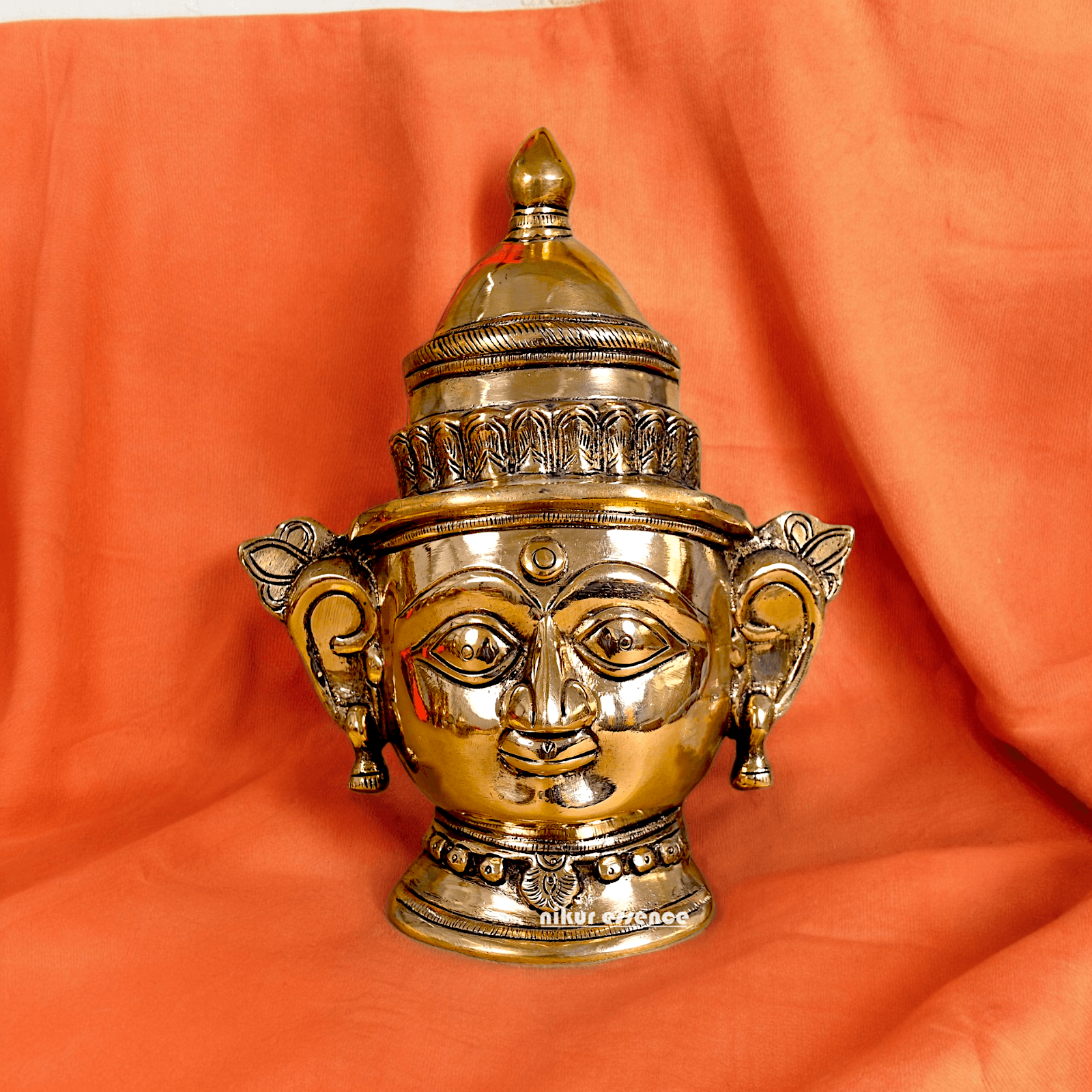 Pure Brass mukhlingham of goddess Parvati by Nikur Essence - 22 cm Nikuressence