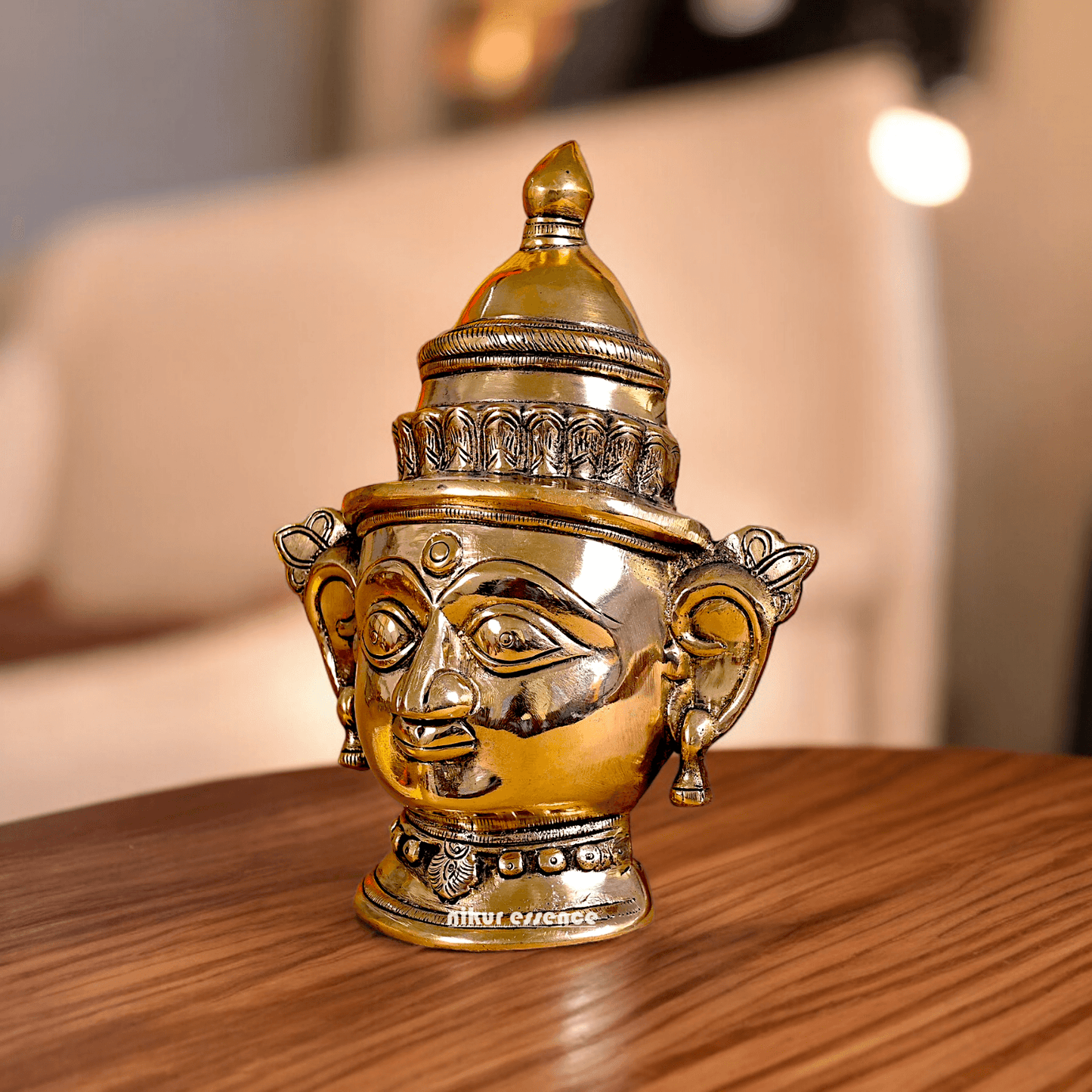 Pure Brass mukhlingham of goddess Parvati by Nikur Essence - 22 cm Nikuressence