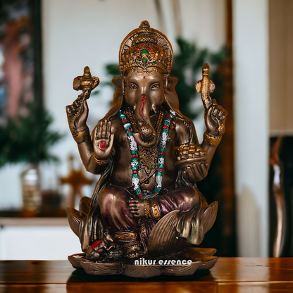 Buy Bronze Ganesh idol -7 inches Nikuressence