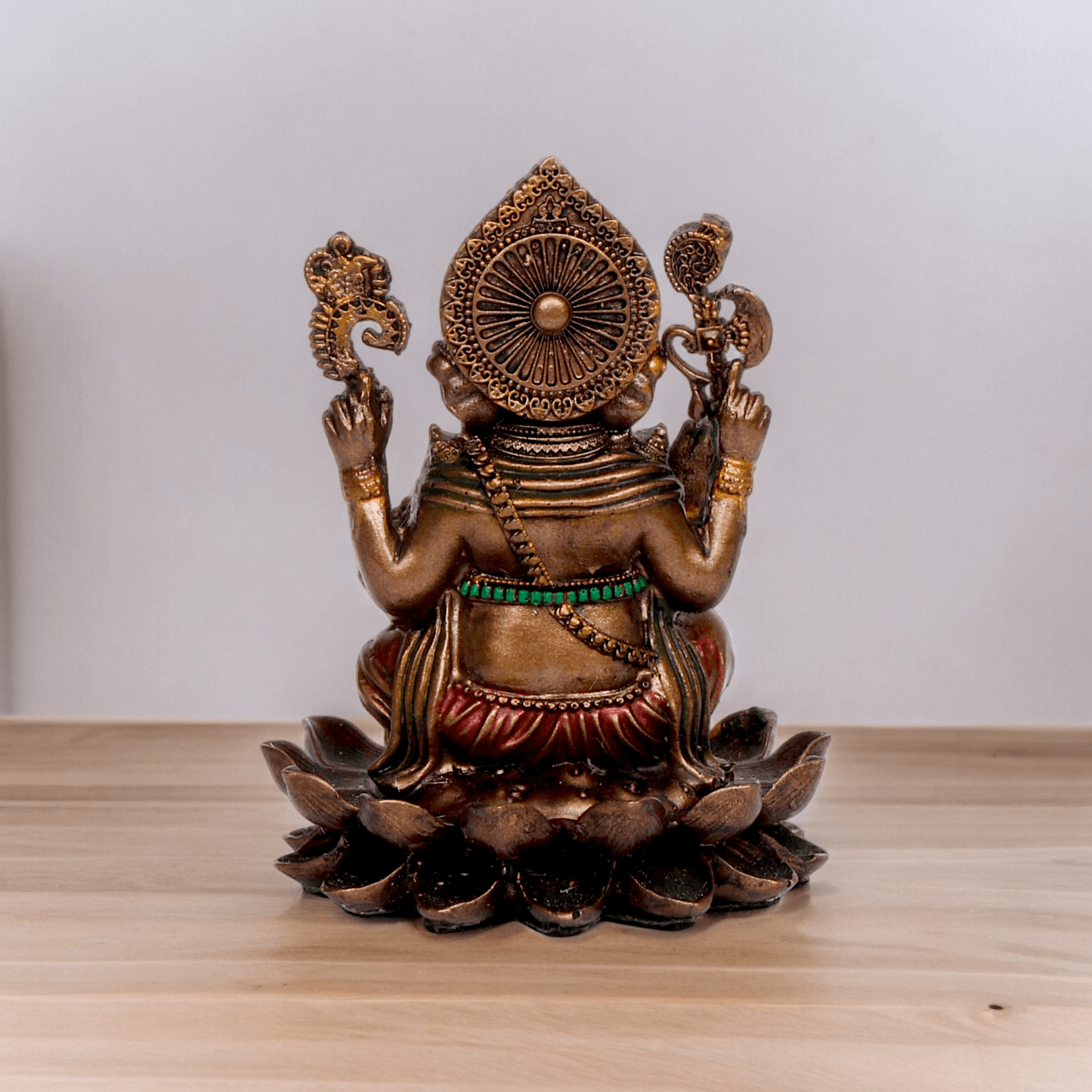 Bonded Bronze Ganesh sitting on lotus Nikur Essence - 4 inch Nikuressence