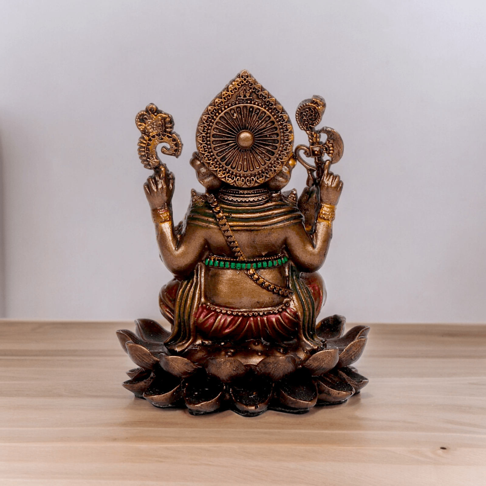 Bonded Bronze Ganesh sitting on lotus Nikur Essence - 4 inch Nikuressence