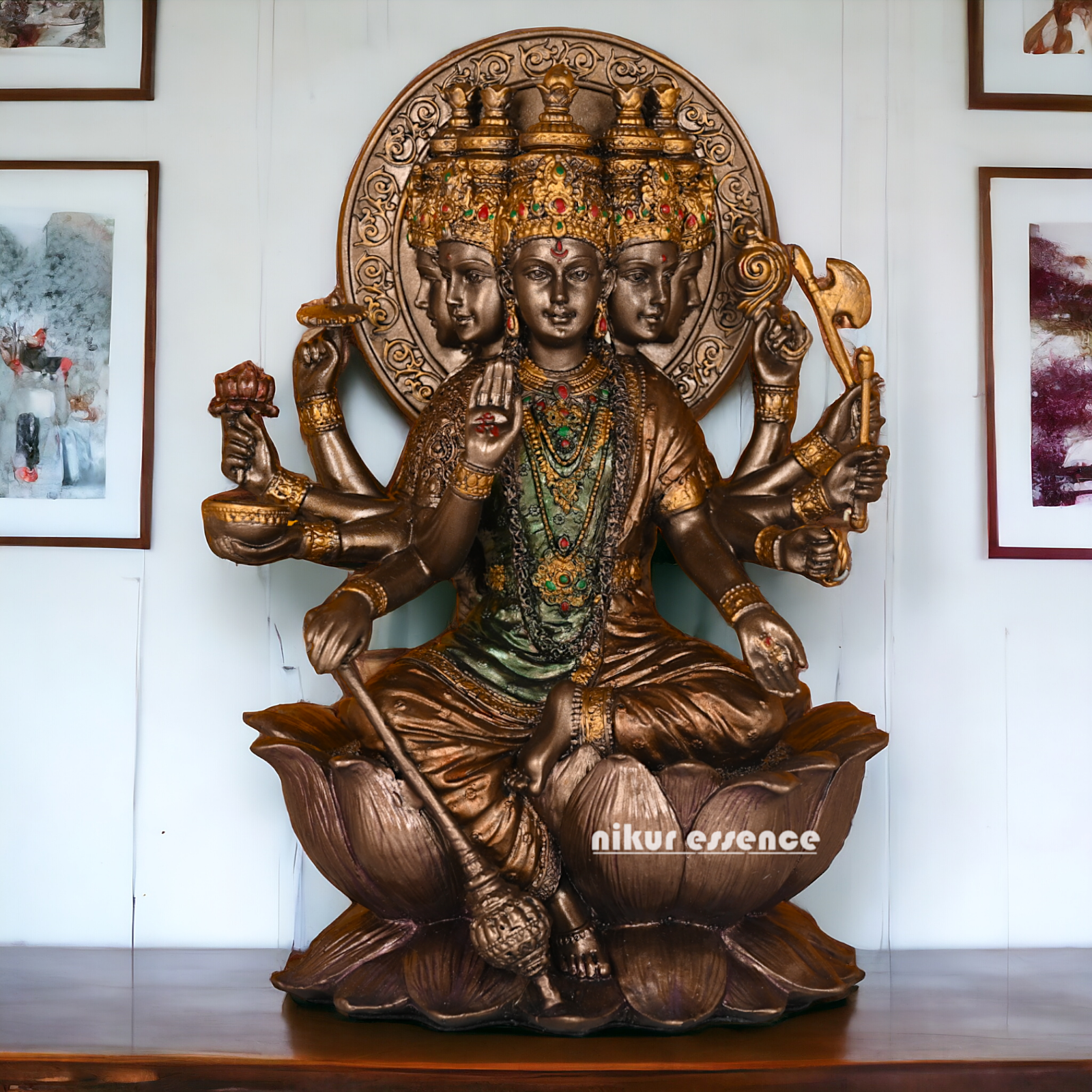Bronze Gayatri Statue 26 CM in Bonded - Symbol of Divine Radiance and Spiritual Enlightenment Nikuressence