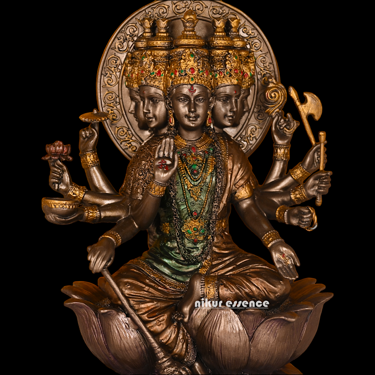 Bronze Gayatri Statue 26 CM in Bonded - Symbol of Divine Radiance and Spiritual Enlightenment Nikuressence