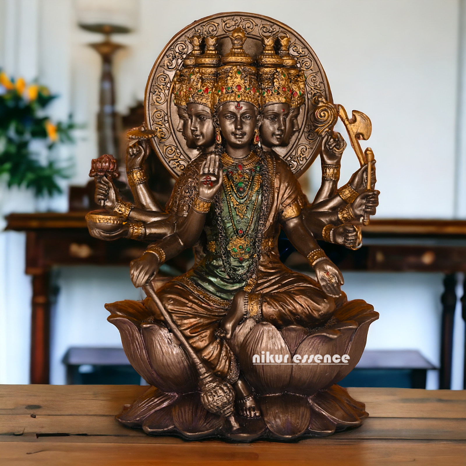 Bronze Gayatri Statue 26 CM in Bonded - Symbol of Divine Radiance and Spiritual Enlightenment Nikuressence