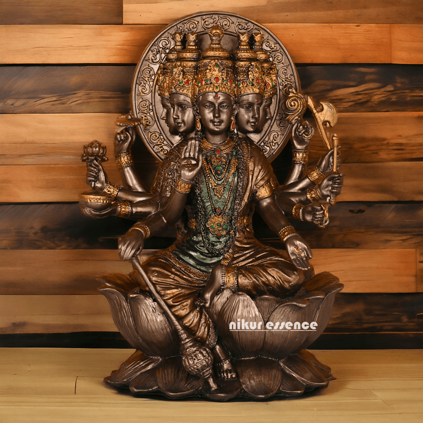 Bronze Gayatri Statue 26 CM in Bonded - Symbol of Divine Radiance and Spiritual Enlightenment Nikuressence