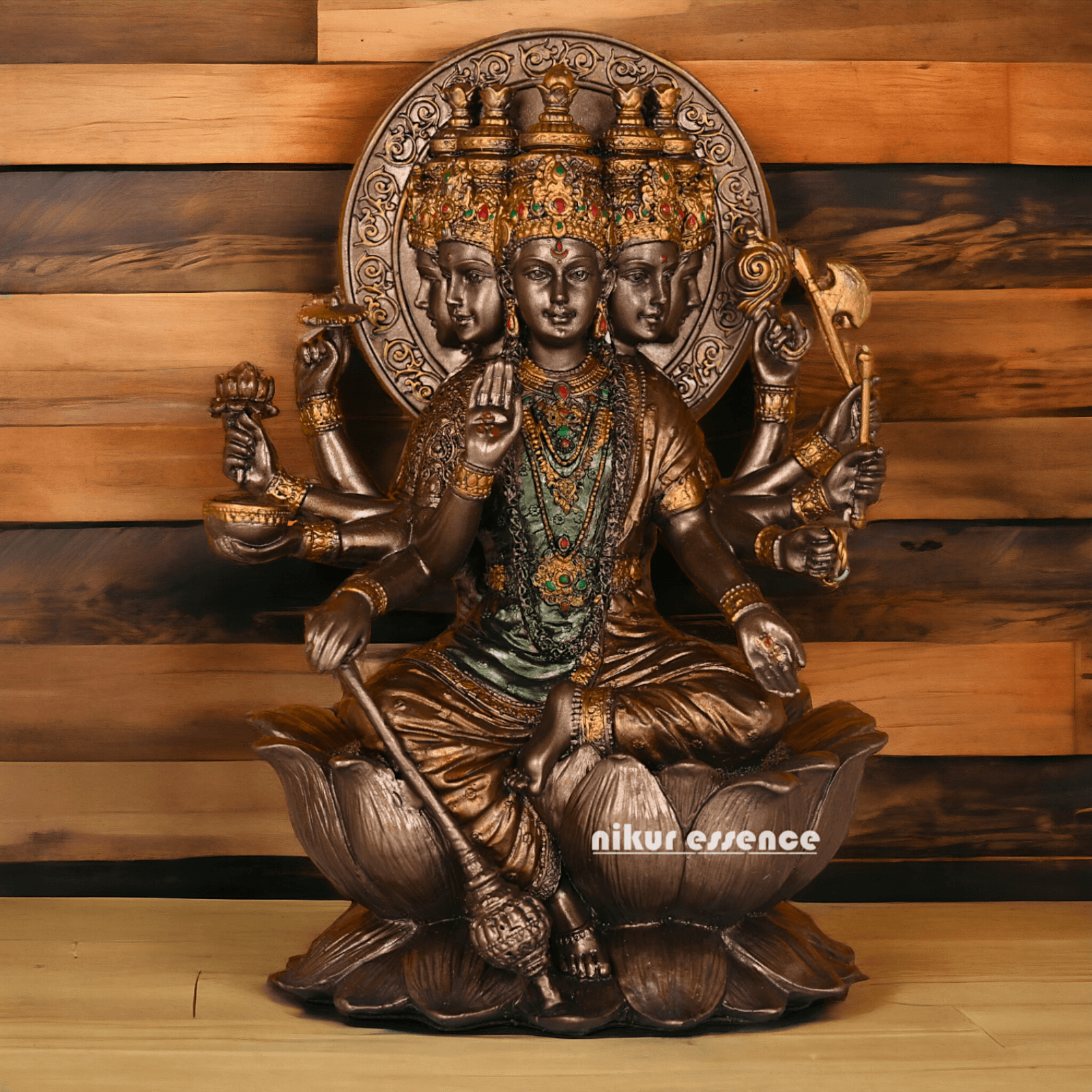Bronze Gayatri Statue 26 CM in Bonded - Symbol of Divine Radiance and Spiritual Enlightenment Nikuressence