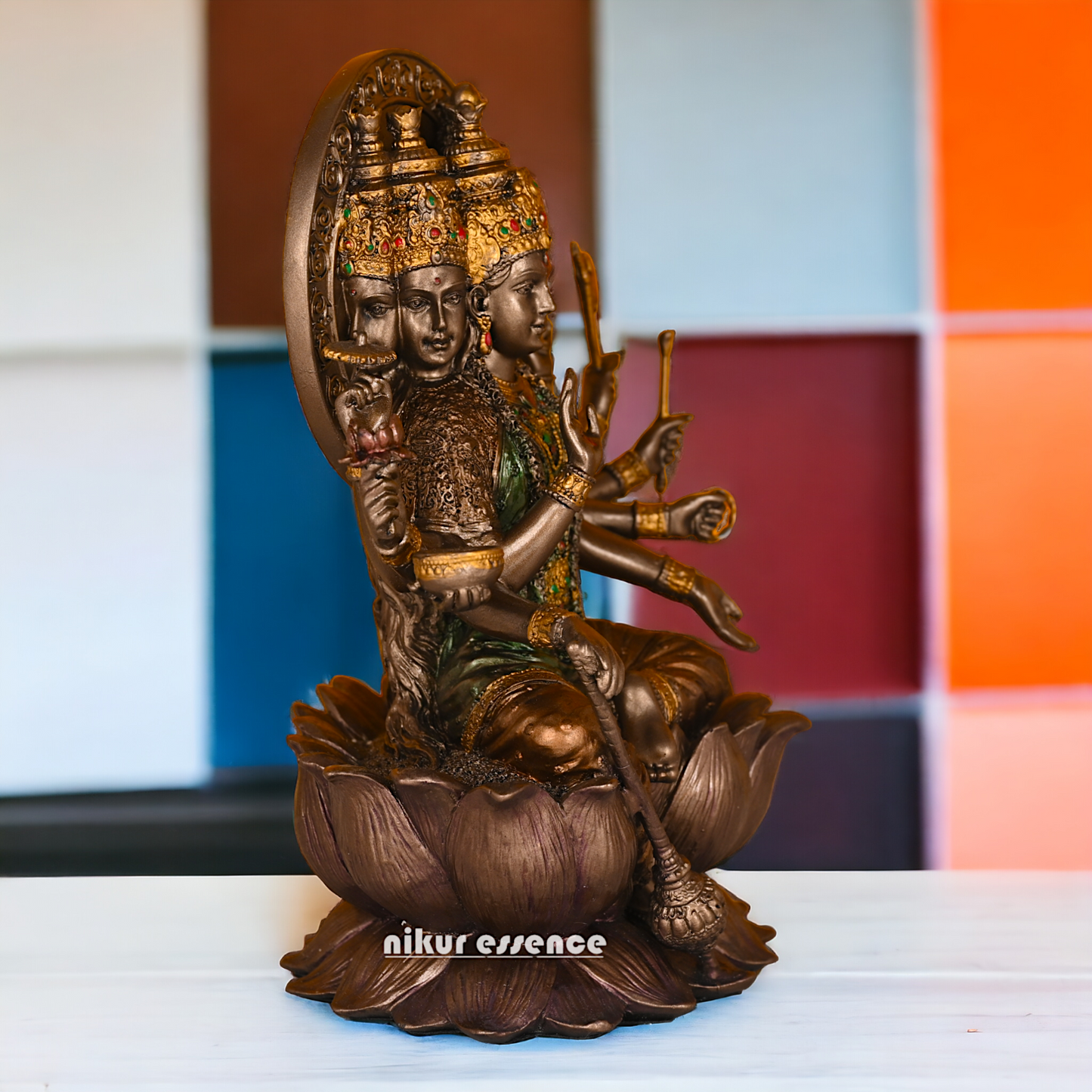 Bronze Gayatri Statue 26 CM in Bonded - Symbol of Divine Radiance and Spiritual Enlightenment Nikuressence