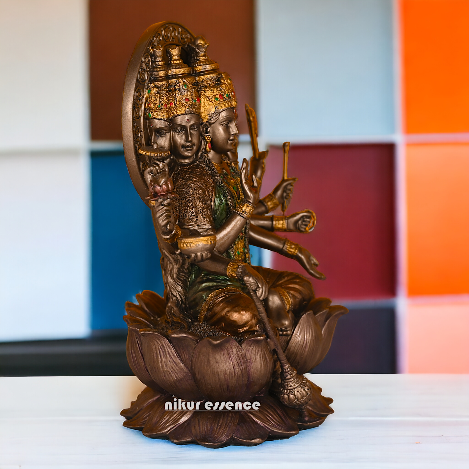 Bronze Gayatri Statue 26 CM in Bonded - Symbol of Divine Radiance and Spiritual Enlightenment Nikuressence
