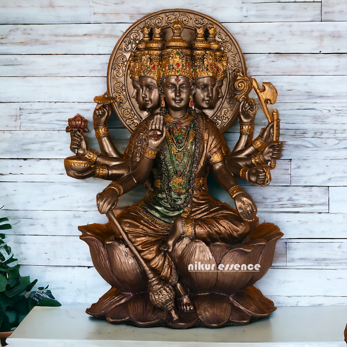 Bronze Gayatri Statue 26 CM in Bonded - Symbol of Divine Radiance and Spiritual Enlightenment Nikuressence