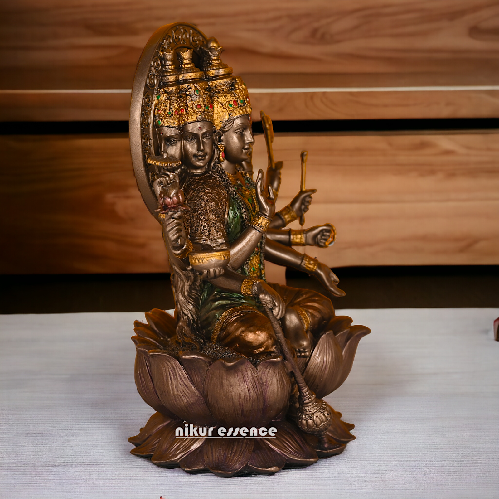 Bronze Gayatri Statue 26 CM in Bonded - Symbol of Divine Radiance and Spiritual Enlightenment Nikuressence