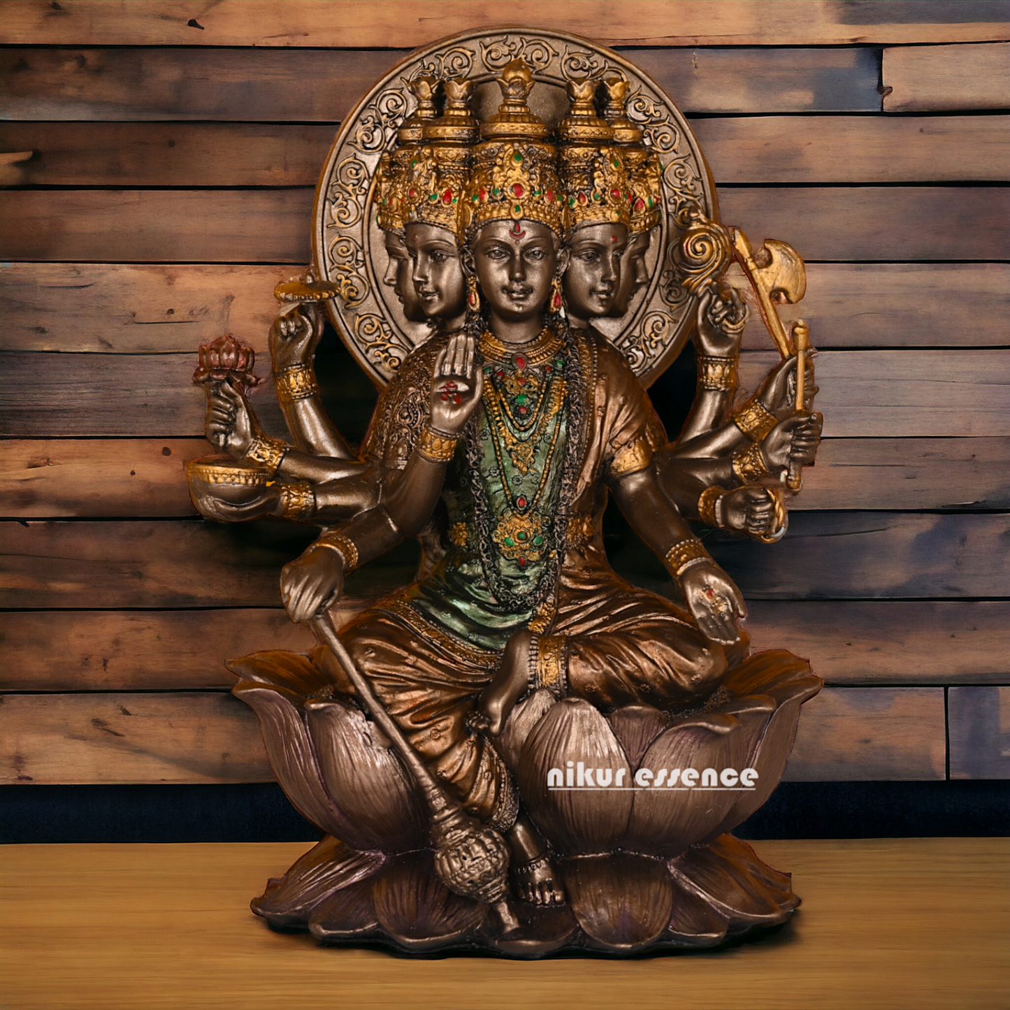 Bronze Gayatri Statue 26 CM in Bonded - Symbol of Divine Radiance and Spiritual Enlightenment Nikuressence