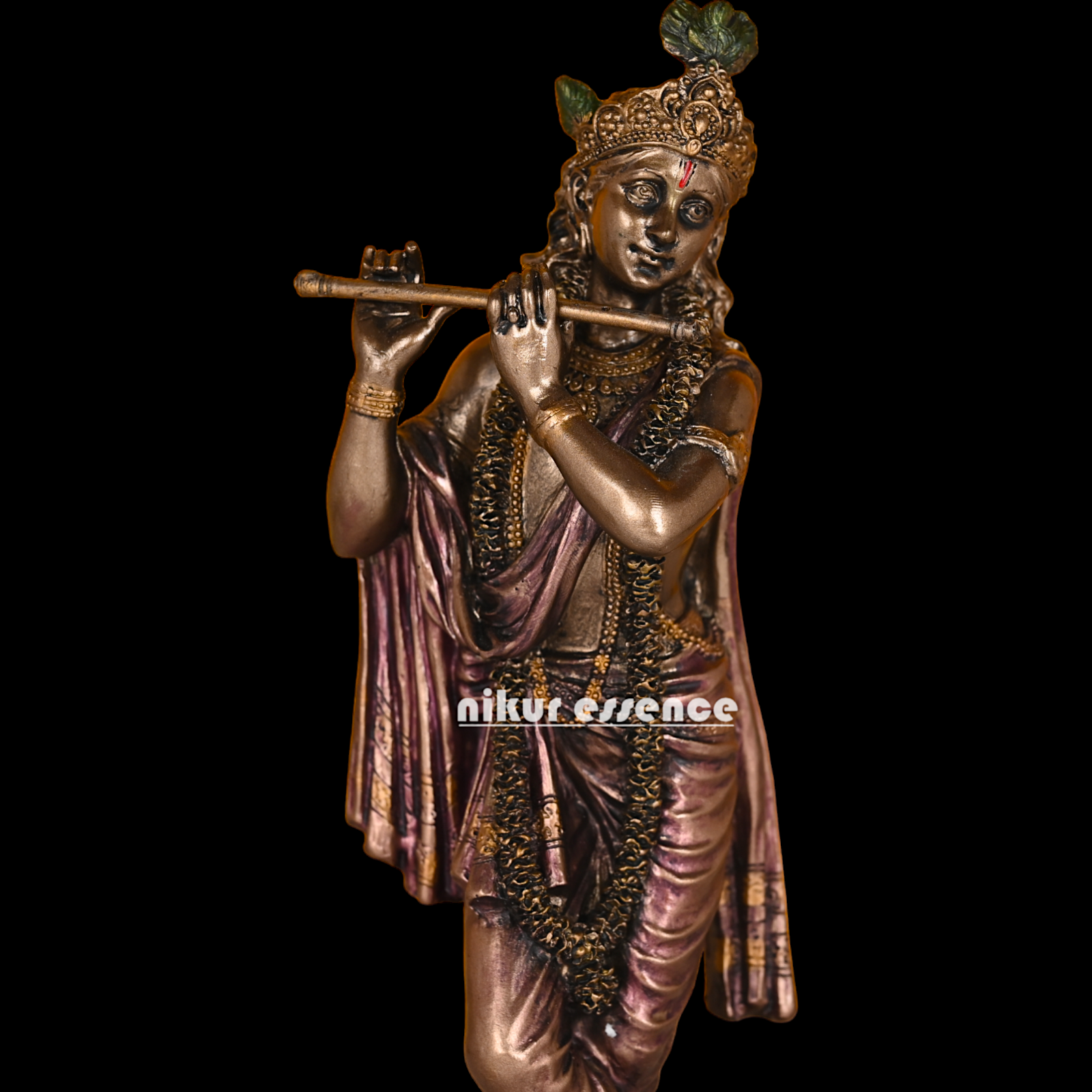 Buy Krishna Statue in copper | Buy Krishna Statue in bronze | Buy Krishna Statue -11 inch Nikuressence