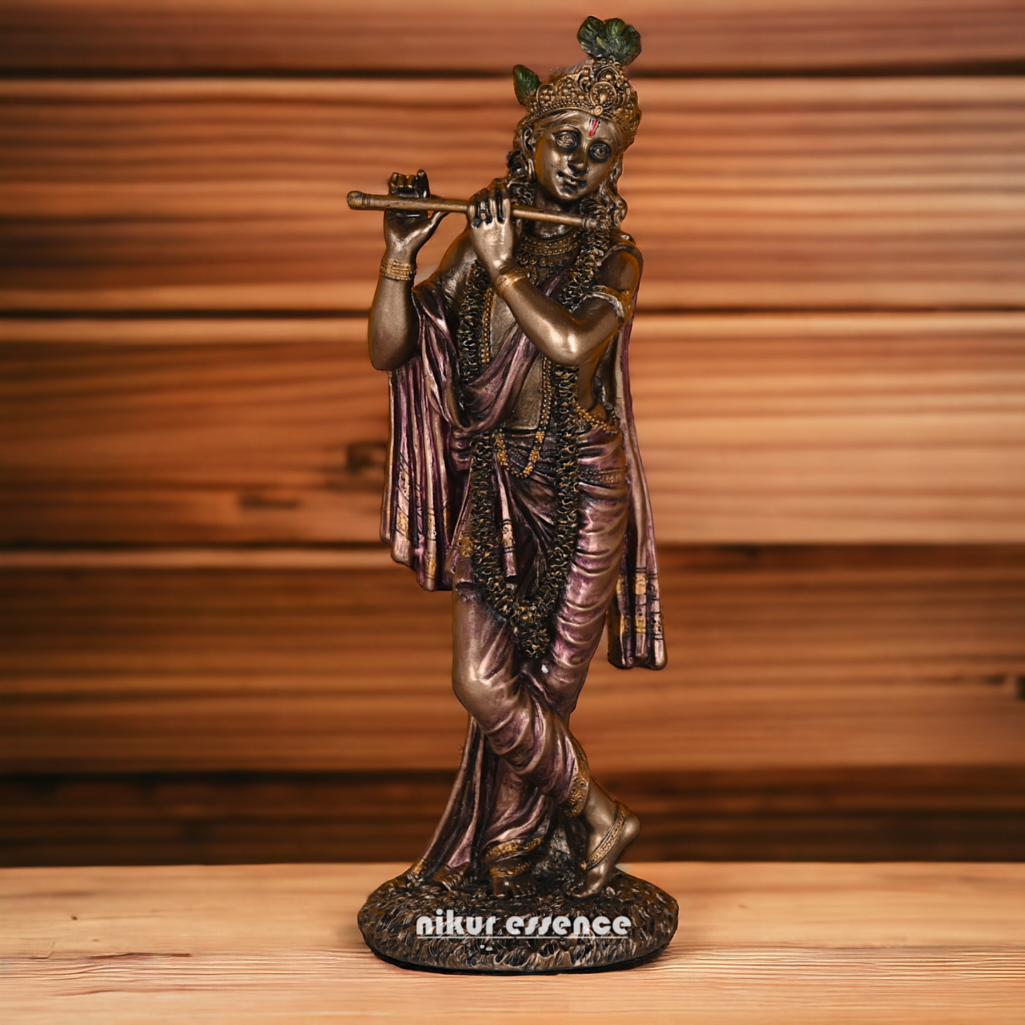 Buy Krishna Statue in copper | Buy Krishna Statue in bronze | Buy Krishna Statue -11 inch Nikuressence