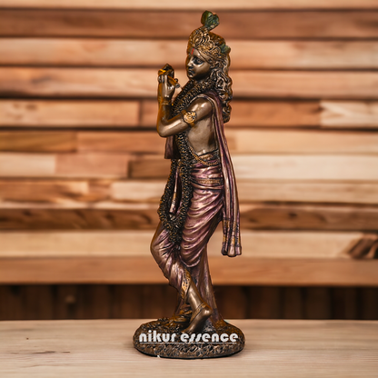 Buy Krishna Statue in copper | Buy Krishna Statue in bronze | Buy Krishna Statue -11 inch Nikuressence