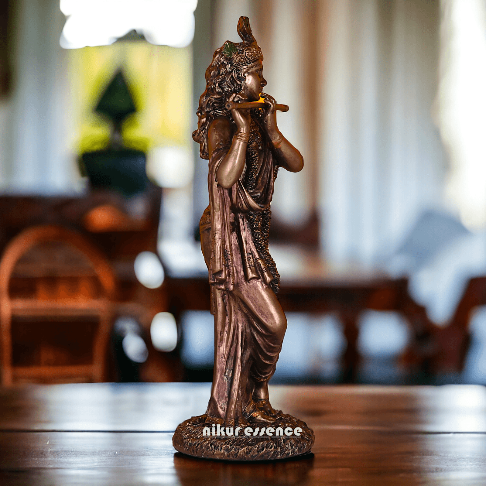 Buy Krishna Statue in copper | Buy Krishna Statue in bronze | Buy Krishna Statue -11 inch Nikuressence