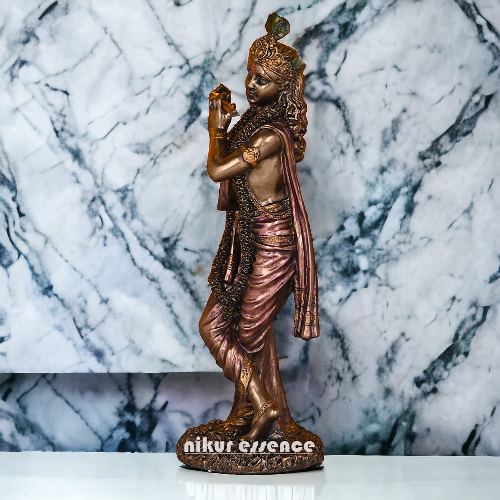 Buy Krishna Statue in copper | Buy Krishna Statue in bronze | Buy Krishna Statue -11 inch Nikuressence