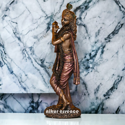 Buy Krishna Statue in copper | Buy Krishna Statue in bronze | Buy Krishna Statue -11 inch Nikuressence