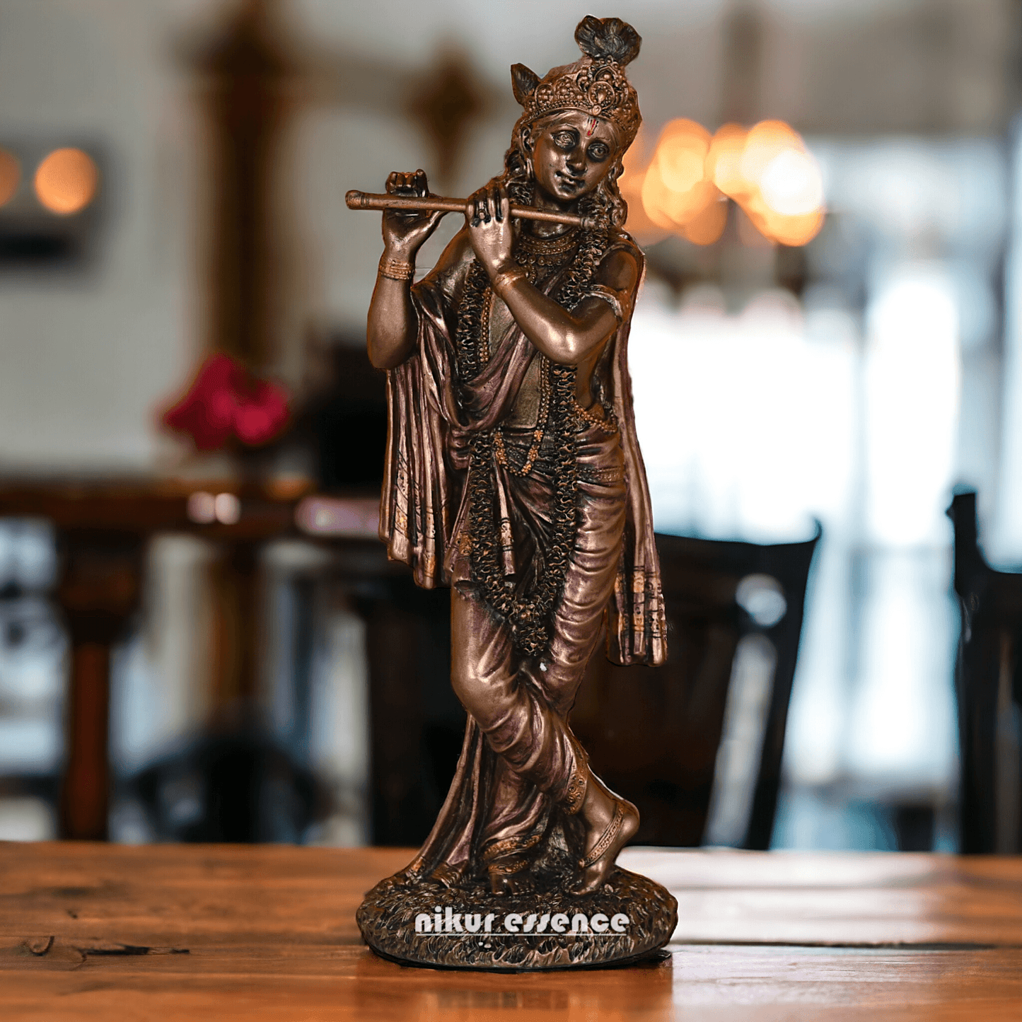 Buy Krishna Statue in copper | Buy Krishna Statue in bronze | Buy Krishna Statue -11 inch Nikuressence