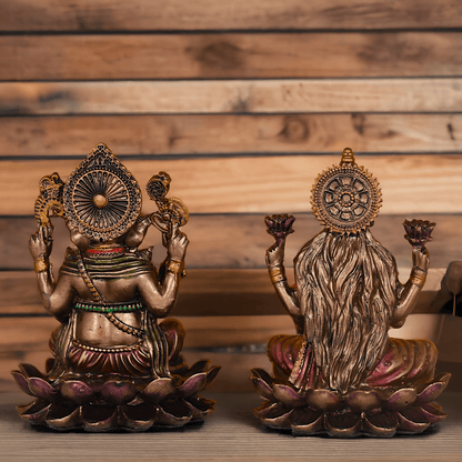 Bronze Shubh Lakshmi Ganesh Pair- 3 inch Nikuressence