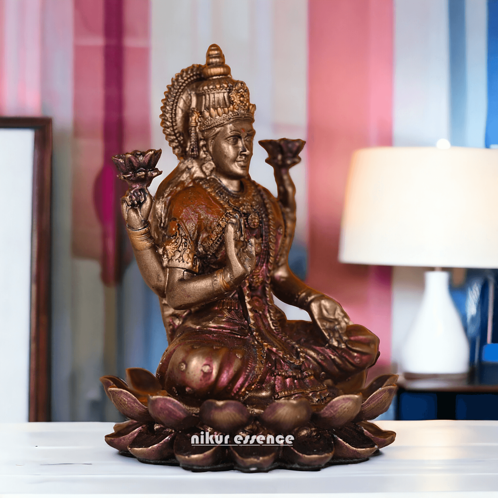 Bronze Statue of Shubh Lakshmi, Symbol of Prosperity and Grace Nikuressence