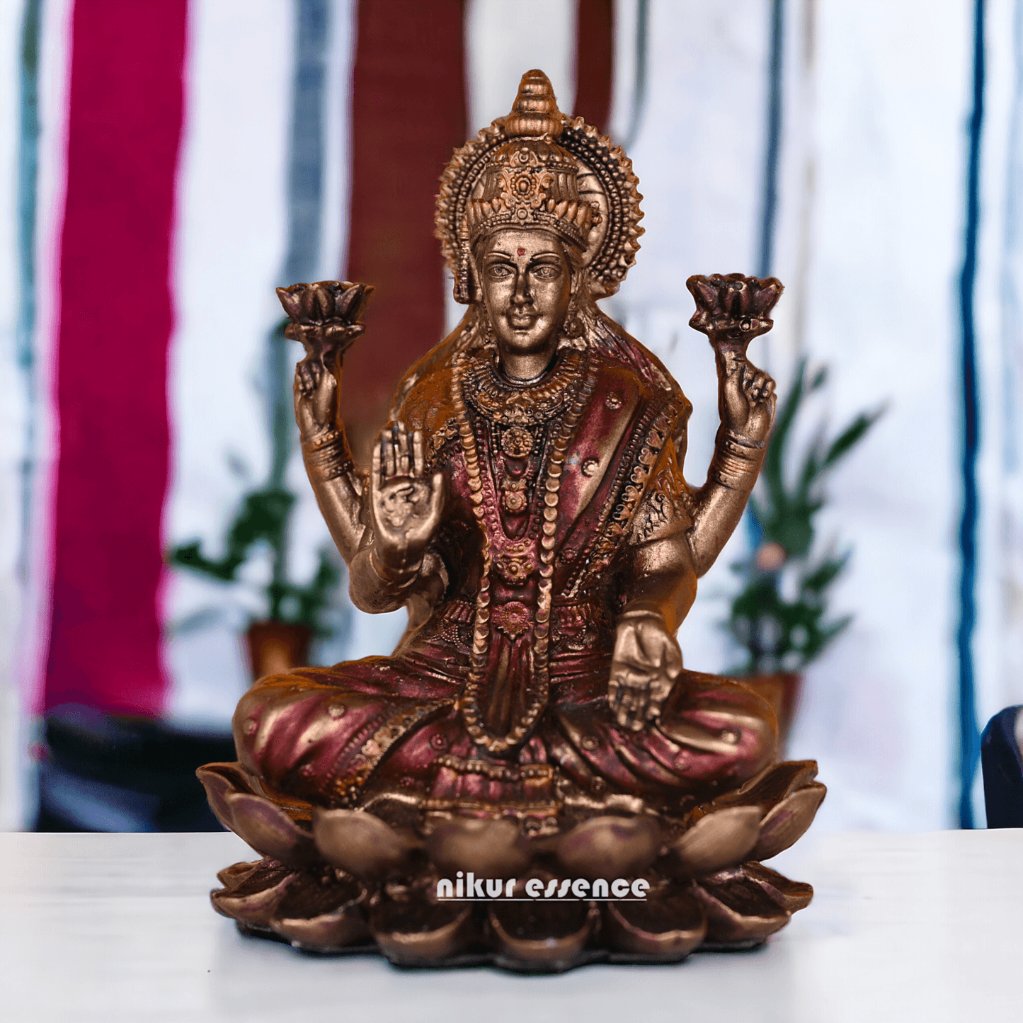 Bronze Statue of Shubh Lakshmi, Symbol of Prosperity and Grace Nikuressence