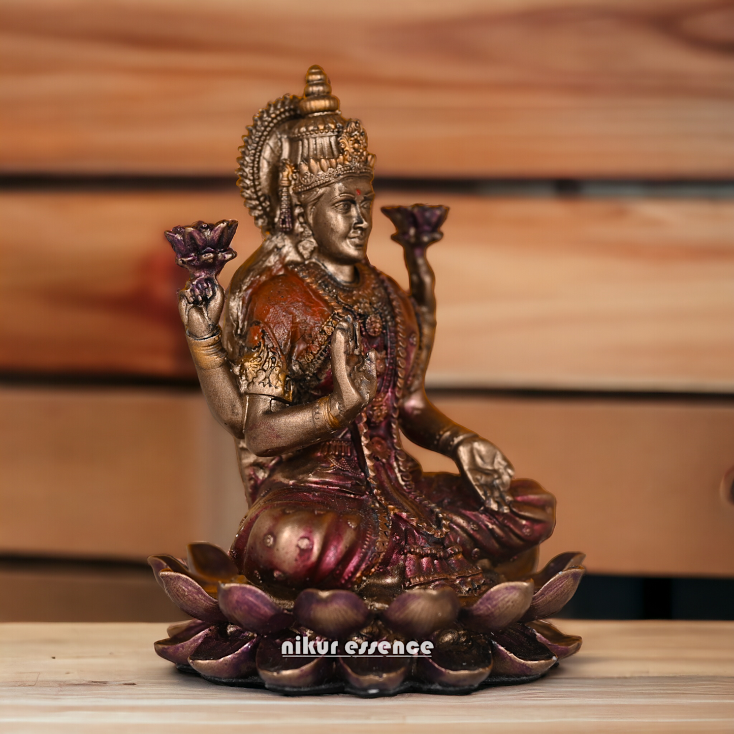 Bronze Statue of Shubh Lakshmi, Symbol of Prosperity and Grace Nikuressence