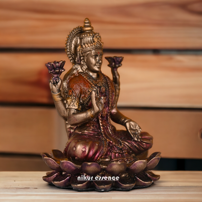 Bronze Statue of Shubh Lakshmi, Symbol of Prosperity and Grace Nikuressence