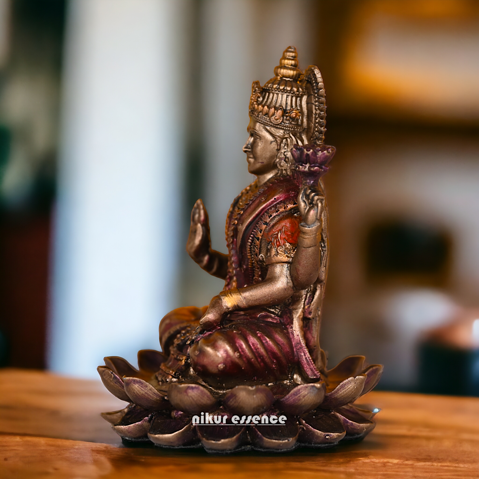 Bronze Statue of Shubh Lakshmi, Symbol of Prosperity and Grace Nikuressence