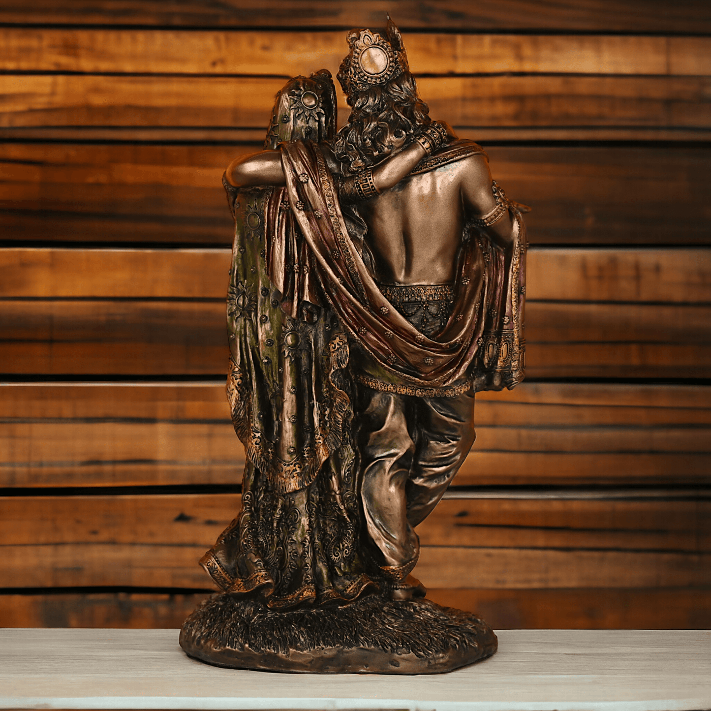 Radha Krishna Statue in Bronze - Handcrafted Indian Art Sculpture for Home Décor and Spiritual Inspiration Nikuressence