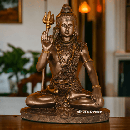 Buy Bronze Lord Shiva Idol Statue - Handcrafted Hindu God Sculpture Nikuressence
