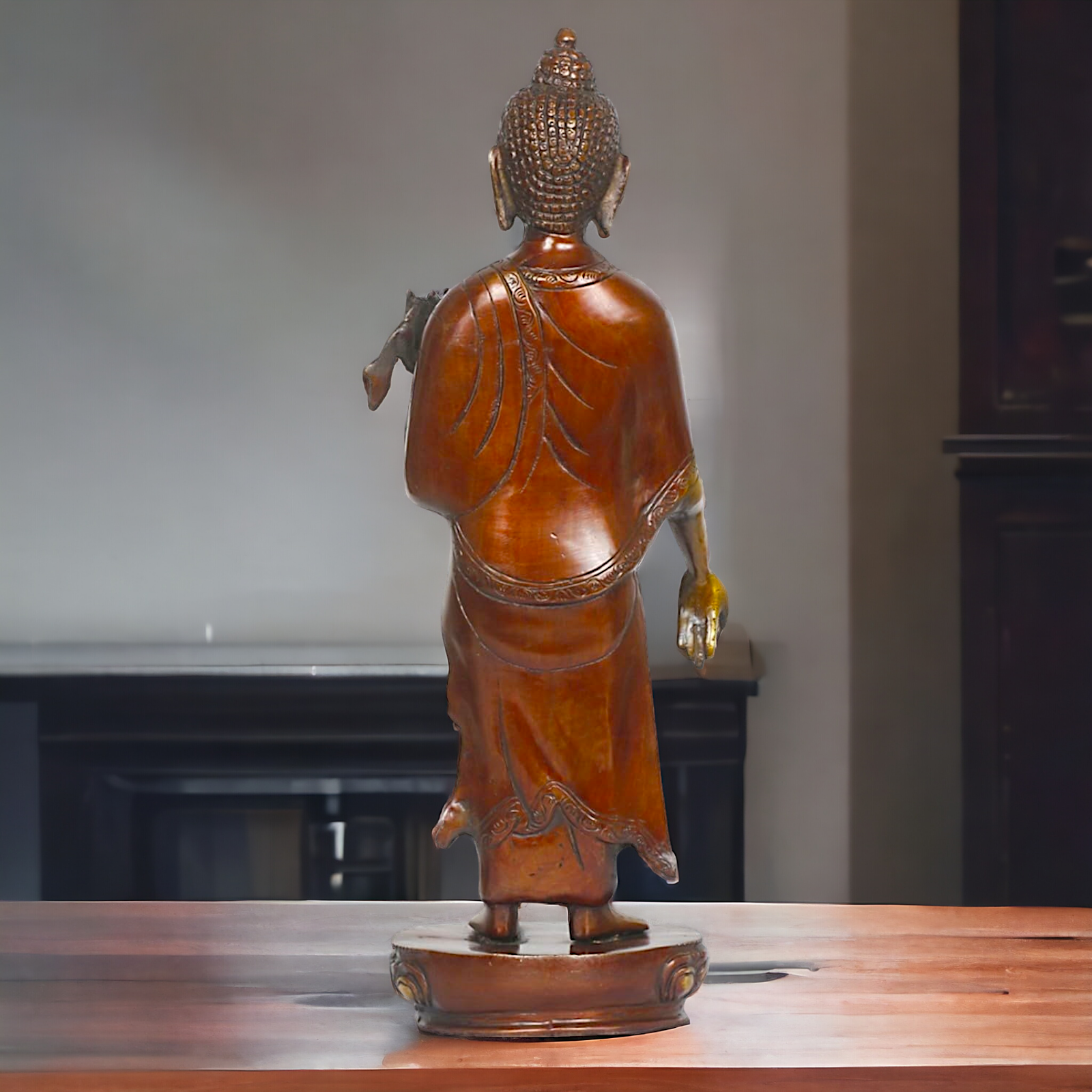 Buy Tibetan Buddhist Standing Lord Buddha Brass Statue , 15 Inches Tall for home Nikuressence
