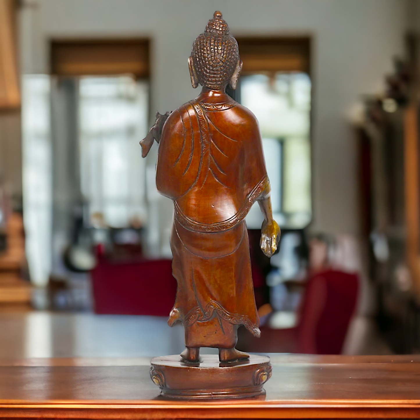 Buy Tibetan Buddhist Standing Lord Buddha Brass Statue , 15 Inches Tall for home Nikuressence
