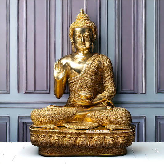 Buy Buddha Brass Statue - 56 cm Handcrafted Meditation Figure for Spiritual Harmony and Home Décor Nikuressence