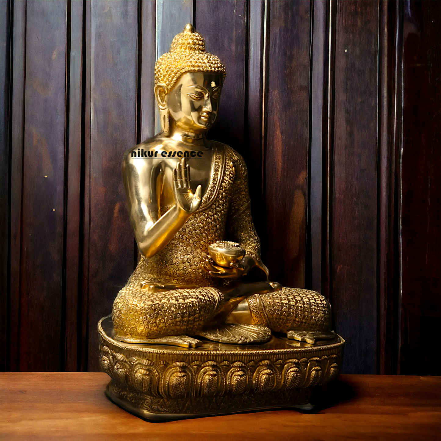 Buy Buddha Brass Statue - 56 cm Handcrafted Meditation Figure for Spiritual Harmony and Home Décor Nikuressence