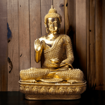 Buy Buddha Brass Statue - 56 cm Handcrafted Meditation Figure for Spiritual Harmony and Home Décor Nikuressence