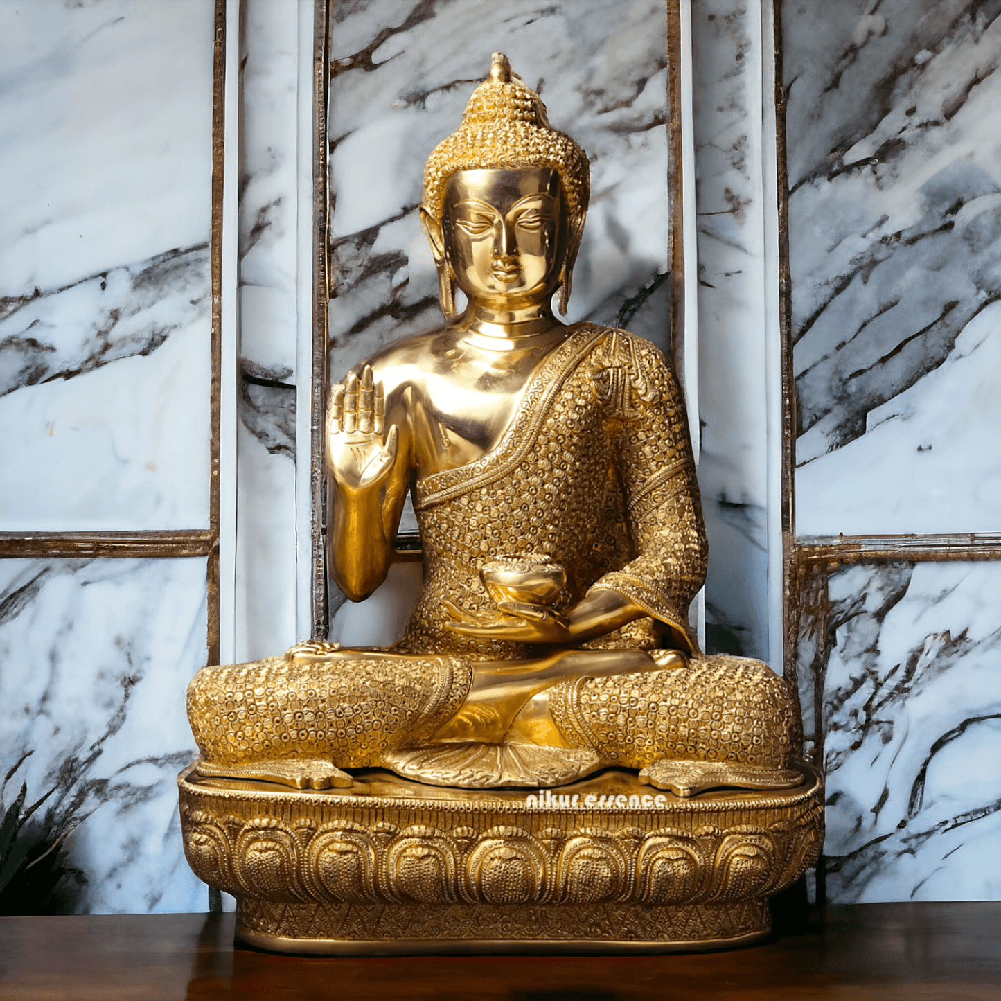 Buy Buddha Brass Statue - 56 cm Handcrafted Meditation Figure for Spiritual Harmony and Home Décor Nikuressence