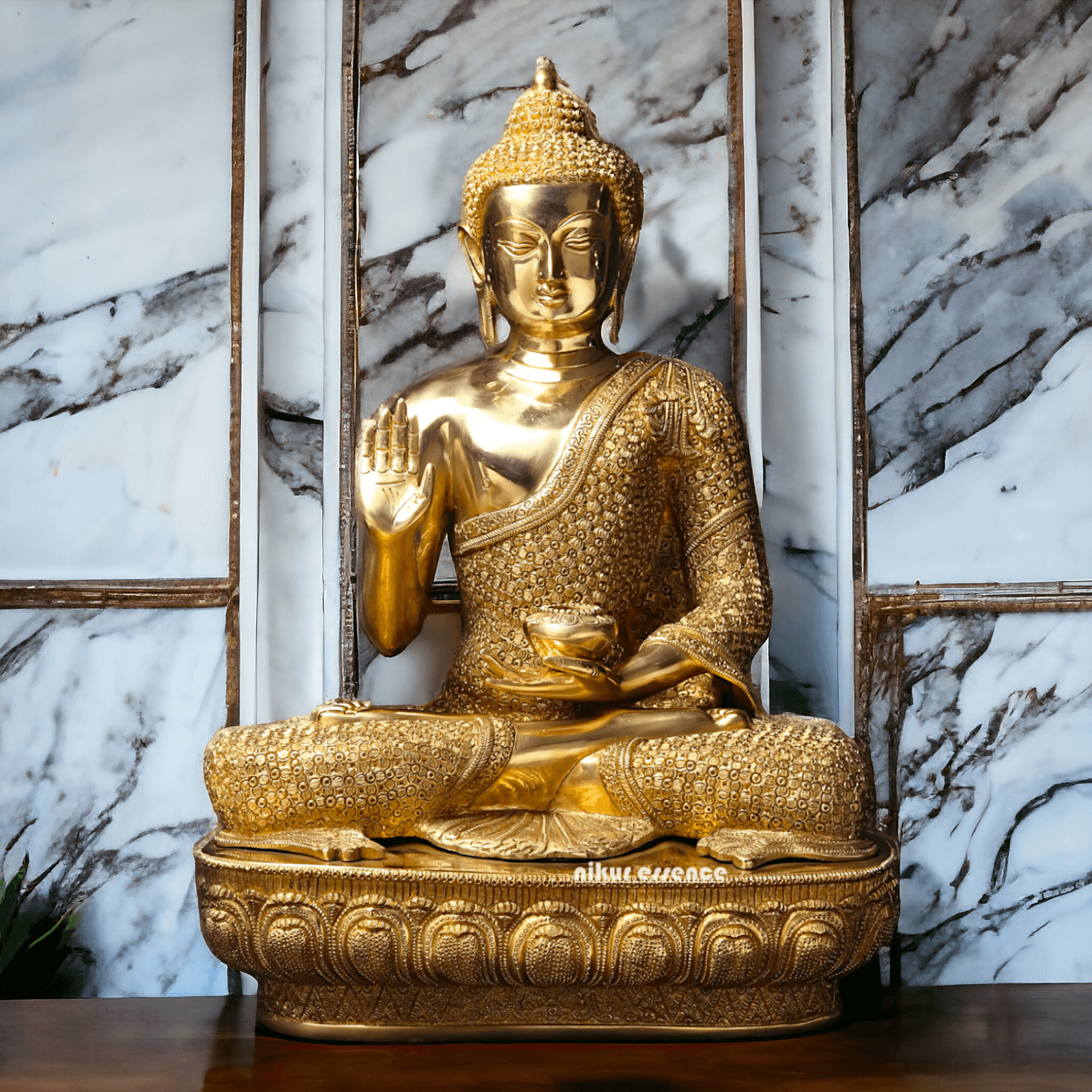 Buy Buddha Brass Statue - 56 cm Handcrafted Meditation Figure for Spiritual Harmony and Home Décor Nikuressence